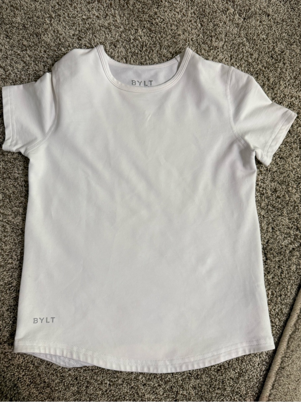BYLT Basics White Kids Short Sleeve Tee